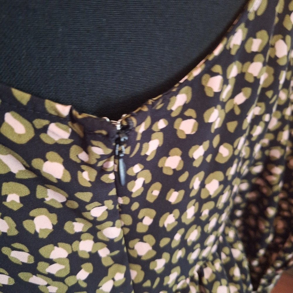 Who What Wear Leopard Maxi Cottagecore Scoop Back Dress Small - Picture 10 of 16